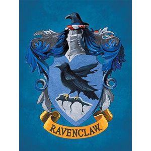 1art1 Harry Potter Poster Kunstdruk Op Canvas Colourful Crest Blue Muurschildering Print XXL Op Brancard | Afbeelding Affiche 80x60 cm