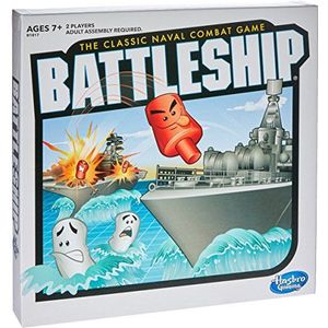 Hasbro A3264 BATTLESHIP- The Classic Naval Combat Game- Family Board Games- 2 Players- Ages 7+, Grey/White/Blue