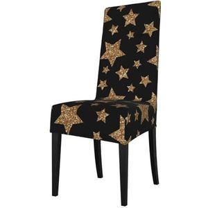 KemEng Goud en brons heldere sterren, stoelhoezen, stoelbeschermer, stretch eetkamerstoelhoes, stoelhoes voor stoelen
