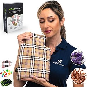 Warmtekussen - Lijnzaadkussen voor Magnetron - 30x22 cm - Warmtezak met Wasbare Hoes - 100% Katoen en Lavendelgeur