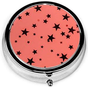 JOJOshop Delicate Glitter Star Painting Pill Box/Pill Case-Round Pill Box/case-Three-Compartment Pill Box/Pill Case