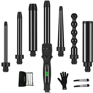 7 in 1 Krultang Set PARWIN PRO BEAUTY Professionele Krultangen van Keramiek, met 7 Strijkijzers, 14 Niveaus, Instelbare Temperatuur van 100 tot 230 ℃, met LCD-Display