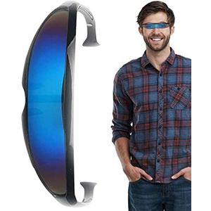 Mirrored zonnebril voor heren | Innovatieve futuristische Cyclops Cyberpunk zonnebril, zonnebril lichtgewicht met kleur gespiegelde lens Kot-au