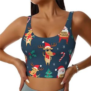 Kerstman Kerst Print Comfortabele Vrouwen Sport Vest Yoga Workout Vest Voor Vrouwen Lichtgewicht Zomer, Zwart, S