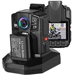 Lichaamscamera HD66/D7 2K 1440P Body Camera IP68 Waterdicht Valbestendig Twee Batterijen met Base Borst Camera Draagbare Camera Body Cam voor beveiliging, werkgegevens(With 128GB)