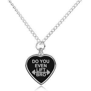 Do You Even Lift Bro Hart Urn Ketting voor As Crematie Sieraden Memorial Hanger Keepsake