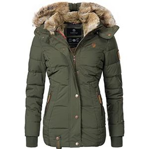 MARIKOO winterjas voor dames, gewatteerde jas, Nekoo, XS-XXL, groen, M