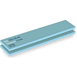 ARCTIC TP-2 (APT2560): Warmtegeleidingsmat, Economic Thermal Pad, 120 x 20 x 1,5 mm (2 Stuks) - Uitstekende warmtegeleiding, lage hardheid, ideale opvulling van spleten - Blauw