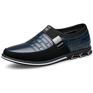 Men's Dress Shoes Wide Width, Comfort Dress Sneakers Men Fashion Business Casual Oxford Shoes Soft Loafers Derby Shoe For Office Working Driving Walking (Color : Blue-B, Size : EU 38)