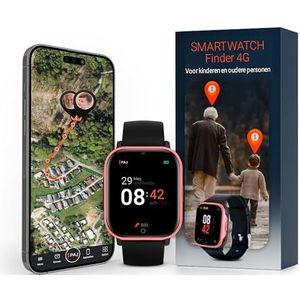 PAJ SMARTWATCH Finder 4G - GPS Tracker, SOS alarm, camera, spraakberichten, realtime lokalisatie, waterdicht, eenvoudige bediening, veiligheid, horloge voor kinderen, senioren, dementie - Roze