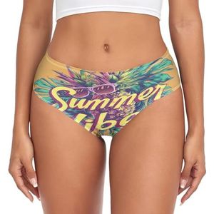sawoinoa Ananas Cool Pop zomeronderbroek voor dames, middelhoge taille, slip, comfortabel, elastisch, sexy ondergoed, bikinibroekje, Mode Pop, L