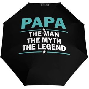 Papa The Man The Myth The Legend Winddichte Paraplu Compacte Automatische Paraplu Lichtgewicht Opvouwbare Reis Paraplu