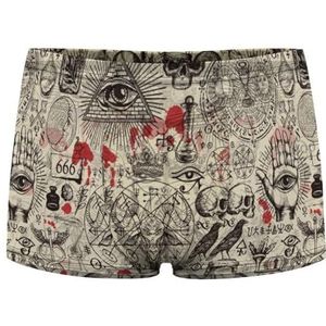 Retro Satanisme En occultisme Heren Boxer Slips Sexy Shorts Mesh Boxers Ondergoed Ademend Onderbroek Thong