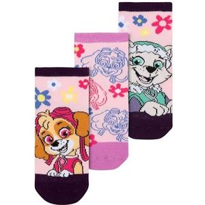 United Labels Paw Patrol sokken voor meisjes, Skye & Everest, kindersokken, kindersokken, roze (verpakking van 3 stuks), roze, 27-30