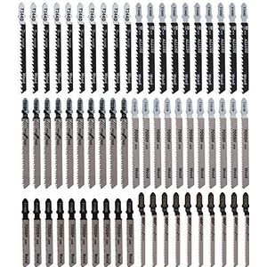 Decoupeerzaagblad, 60 stuks, rechte en snelle zaagsneden voor hout, kunststof en metaal, geschikt voor Bosch, Dewalt, Hitachi, Festool en Milwaukee