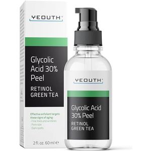 YEOUTH Glycolzuur Gel Peel voor Gezicht, Zachte Huid Exfoliator met Retinol & Groene Thee, Huidverzorging voor Rimpels, Donkere Vlek & Litteken 60ml