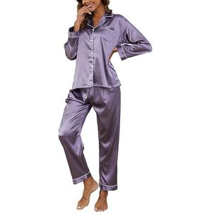 Pyjama - Satijnen Pyjama Set - Dames - Tweedelig - V-hals - Zacht