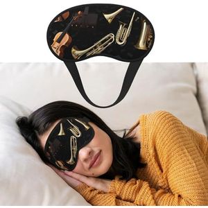 Muziekinstrumenten oogmasker om te slapen zacht satijn slaap schaduw cover blinddoek met elastische band reizen dutje verduisterende oogschaduw cover voor vrouwen mannen