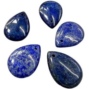 Waterdruppelvorm Steen Bedels Facet Amazoniet Hanger Natuurlijke Edelstenen Kristal Bedels Voor Sieraden Maken DIY Ketting 13x18mm-42 Lapis Lazuli-5PCS