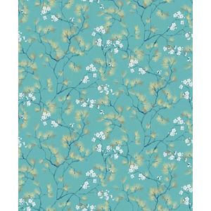 behang bloemen blauw 53 cm x 10.05 m - van Sanders & Sanders