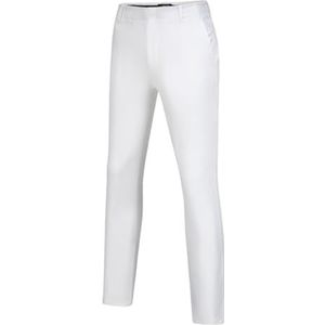 FGRID Heren Golf Dress Pant Stretch, Formele Slim Fit Elastische Taille Golfbroek, Zomer Split Ademend Werk Wandelen Reisbroek,Wit,3XL