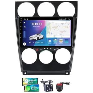 Android 13 QLED Autoradio voor Mazda 6 2004-2015 - Ingebouwde DSP/Carplay/Android Auto - Camera + DVR - 9 inch 2 Din - Stuurbediening - FM AM RDS DAB Radio - Bluetooth 5.0(NF-3)