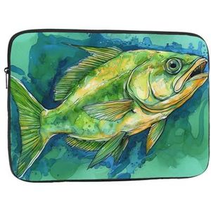 Groene Vis Laptop Case Laptop Sleeve Bag Draagbare Laptop Tas Shockproof Beschermende Computer Tas 17 inch