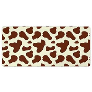 Bruin Wit Koe Patroon Mode Bureau Muismat Antislip Gaming Muismat Accessoires Decor 40x90cm