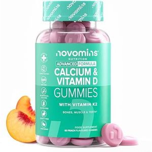 Calcium Gummies – 400mg Calcium – met Vitamine D &K2 (MK-7) – Vegetarisch – Glutenvrij – 1 Maand Voorraad – Kauwbare Calcium Vitaminen – Gezonde Spieren en Botten – Gemaakt door Novomins