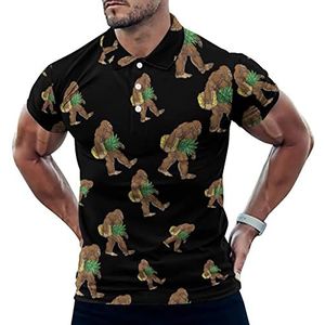Bigfoot Dragen Ananas Grappige Mannen Polo Shirt Korte Mouw T-shirts Klassieke Tops Voor Golf Tennis Workout