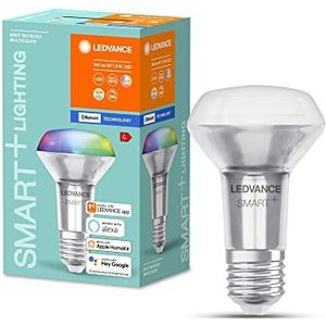 LEDVANCE Smart LED lamp met Bluetooth Mesh, R63 spot lamp voor E27 basis van glas met 6W, vervangt conventionele 60W reflectorlampen, bedienbaar met Alexa & Google Assistant, 4-pack,RGBW
