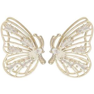 Oorbellen voor vrouwen met strass verfraaid vlinder druppel ontwerp, Koper, Geen edelsteen