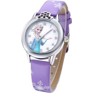 IJskoningin Elsa en Anna Frozen horloge voor kinderen en meisjes, Paars., riem