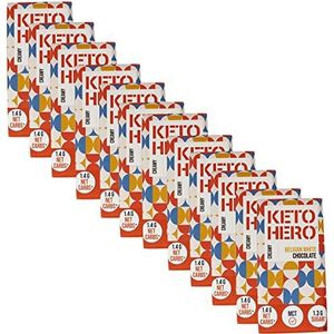 KETO-HERO® - 12 x 100g - Witte Belgische chocolade - KETO-proof - Vegan