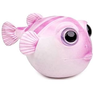 Schattige pluche bolvis, zacht, levensecht, 25 cm, roze kogelvis, knuffeldier, simulatiepatroon, roze buffers, pluche poppen, cadeaus voor kinderen