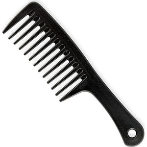 Krullende haarkam, zwart, breed getand (ongeveer 24 cm) - een stylingkam met dikke steel voor krullend en lang haar (zwart)