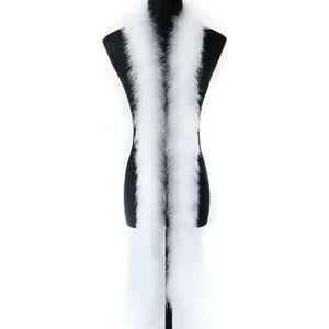 2 meter pluizige witte veren boa 11-50g natuurlijke veren sjaal voor Wdress kerst decoratieve pluimen-wit-22g