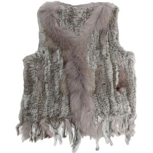 Dvbfufv Lente Herfst Vrouwen Bontvest Lady Mode Bont Vesten, Gray9, M