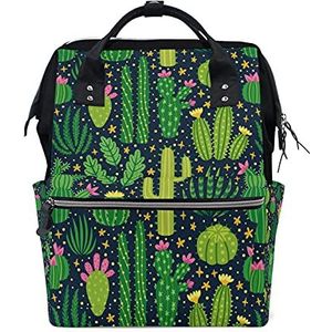 Groene Cactus luiertas rugzak mamatas casual lichtgewicht grote capaciteit voor reizen mama vrouwen meisjes