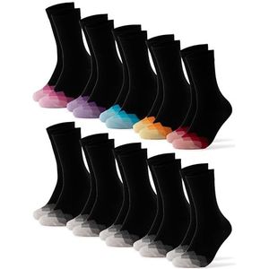 Occulto kleurrijke sokken dames pak van 10 (Model: Evelin) Mix1 35-38