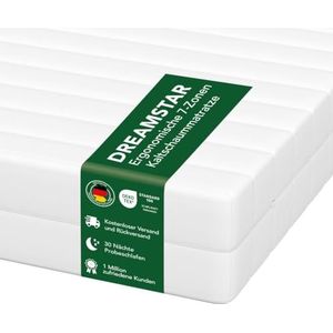 DREAMSTAR Simple Flex Duo matras met 7 zones, 140 x 200 cm, ergonomisch koudschuimmatras, Oeko-Tex, H2 en H3, hypoallergeen en antibacterieel, 12 cm hoog, 140 x 200 cm
