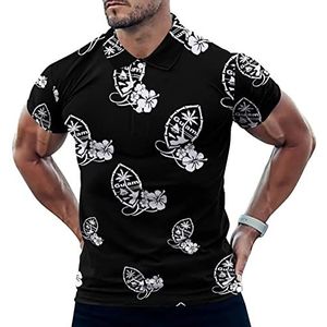 Guam Hibiscus grappig heren poloshirt korte mouw T-shirts klassieke tops voor golf tennis workout