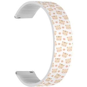 Solo Loop band compatibel met Forerunner 645/645 Music, Forerunner 55, Garmin Forerunner 245/245 Music (Cats Cute Kitty Paw), snelsluiting, 20 mm rekbare siliconen band, accessoire, Siliconen, Geen