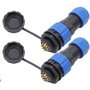 10 Sets SP20 Aviation Stekker 2/3/4/5/6/7/8/9/12 Pins 20 mm Ronde Power Kabel Connector Vrouwelijke Jack (Kleur: SD20-10P, Maat: BACKNUT)