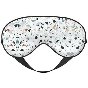Wit Terrazzo Printing Veelzijdige Rest Helper, Zacht Slaap Oogmasker Dubbelzijdig voor Yoga, Camping, Zacht Slaap Oogmasker