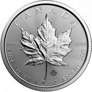 Silbermünze Maple Leaf 2021 incl. muntzapsel, 1 ounce, differentiebelast volgens § 25a UstG