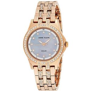 Anne Klein Beschouwd vrouwen zonne-aangedreven premium kristal geaccentueerd armband horloge, Roségoud, AK/3654MPRG