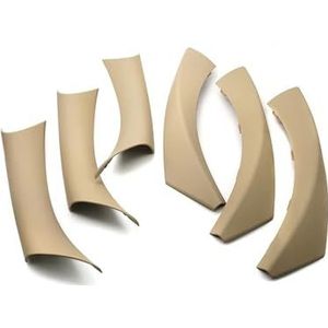 Deurgreep Voor BMW 3 Serie E90 E91 316 318 320 325 328i 2004 2005-2012 6 stuks auto-interieur deurgreep afdekking carbon Deurgreepset(RHD beige)