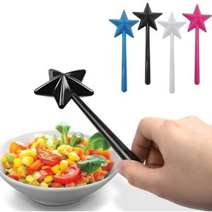 2 stuks magische toverstaf zout en peper shakers - creatieve stervormige kruiden kruidenshakers navulbare zoutdispenser keuken gadget cadeau voor housewaming Halloween Chritsmas (Rose Red + Zwart)