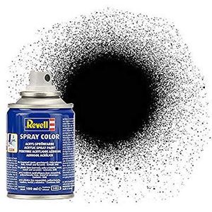 Revell 34302 Spuitbus zwart, zijdemat, kleurnummer 302 Spray Color, kleuren in de praktische 100 ml spuitbus, 100 ml (1 stuk)